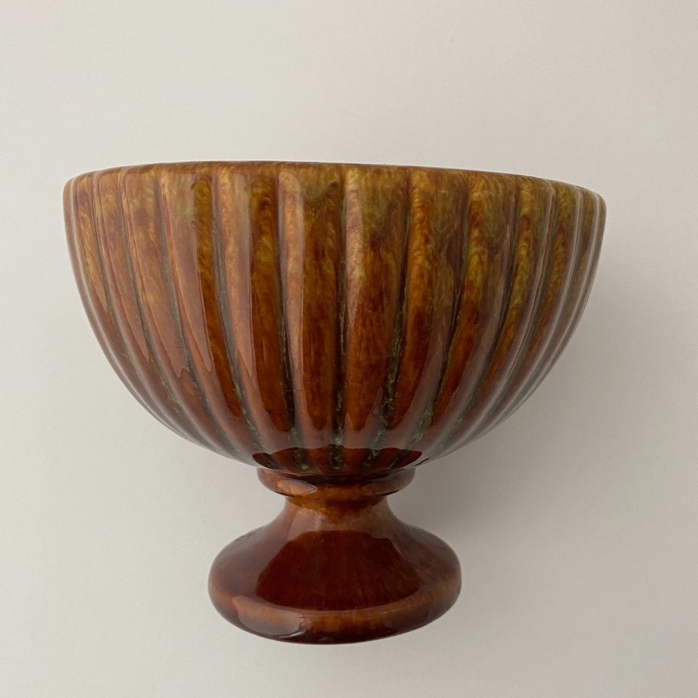 Haeger Small Brown Bowl Swirls of Brown Planter